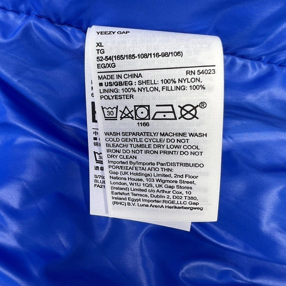 Yeezy Gap Blue Round Puffer Jacket Coat Size XL NWOT - Picture 4 of 6